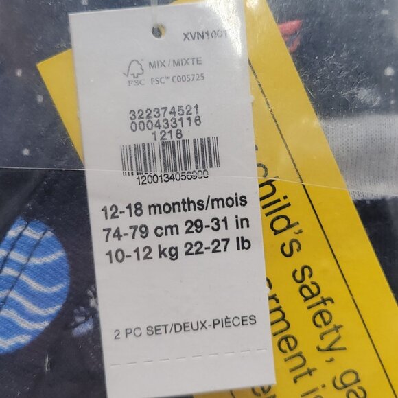 Baby Gap Cosmic 2-Piece Pajama Set Shirt & Shorts 12-18 Months Organic Cotton Na - Picture 6 of 8